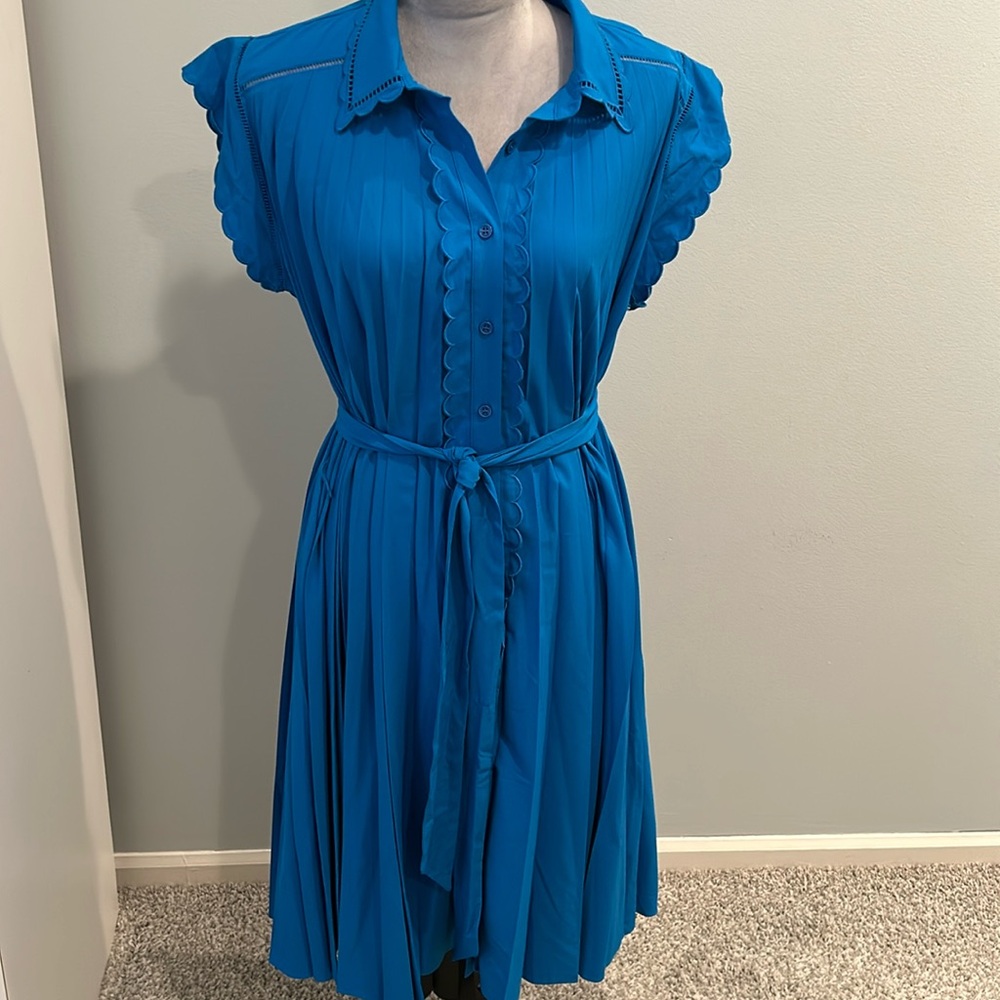 Elie Tahari Marlowe Embroidered Midi Dress L